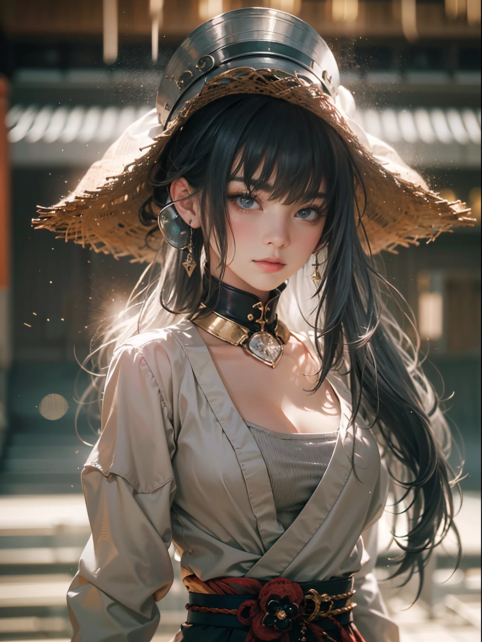 UHD, Masterpiece, High Quality, High Detail, Top Quality, Hi-Res, HD, 16k, 8k, 4K, Award-Winning BREAk, Realism, Depth of Field, Cinematic Lighting, Backlight, Symmetry, Bokeh, f/1.8, Eye Level Shot, 35mm, Hasselblad, Very Delicate and Beautiful, Very Detailed, Amazing, Fine Detail, Masterpiece, Best Quality, Official Art, Absurd, Incredibly ridiculous, Ultra detailed, High Definition, Very detailed, Beautiful cute Japanese girl, (Cowboy Shot: 1.25), Break, Hair behind the ears, Very detailed eyes and face, Beautiful detailed eyes, Face light, 18 years old, (black long straight hairstyle: 1.2), detailed hair, (slender: 1.15), perfect anatomy, perfect proportions, (Ancient Japanese city background: 1.25), detailed background, (looking at the viewer, facing the viewer: 1.15), ((seductive model pose)), (((dynamic pose))), cinematic lighting, NSFW