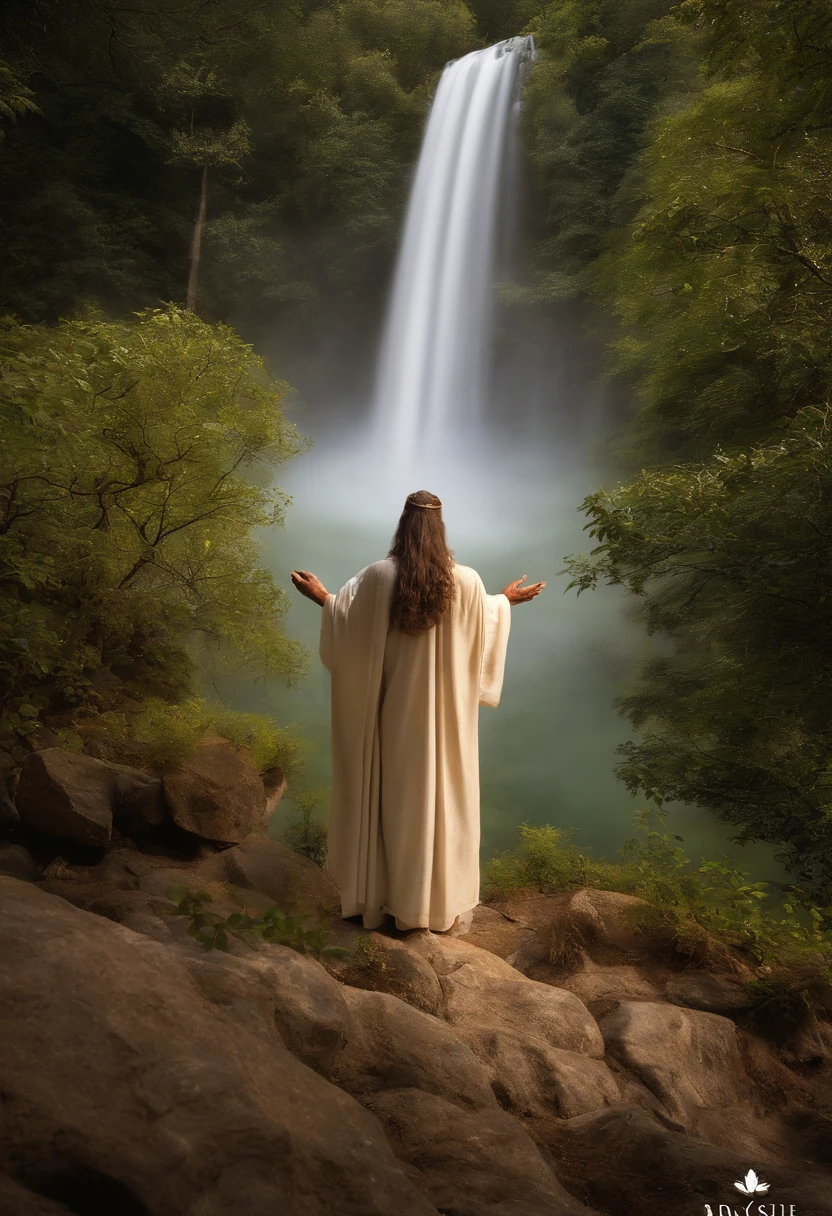 Davi, o Rei de Israel, is portrayed in a majestic and inspiring setting. He's standing in an open field, with a breathtaking view of a wide open space and a sky full of beautiful clouds. As nuvens se estendem como um manto celeste, creating an atmosphere of reverence and wonder.
David is dressed in royal clothes, But his posture is humble and reverent. He raises his hands in worship of Almighty God, with eyes on the sky. His face radiates an expression of deep devotion and gratitude.
Ao seu redor, Nature responds to your worship. The gentle wind causes the leaves of the trees to sway in a celestial dance, e os raios de sol filtram-se pelas nuvens, iluminando Davi com uma luz divina. Birds fly gracefully in the skies, como se estivessem testemunhando esse momento sagrado.
David is in a state of complete spiritual surrender, in direct communion with the Creator. His worship is an act of surrender and love for Almighty God that has led him through triumphs and challenges on his journey as king of Israel.
This scene captures the essence of David's worship of the supreme God and reflects the deep spiritual connection he had with the divine. It is a representation of reverence and gratitude, where nature and man are in harmony in the presence of the Creator. detalhe, super real, detalhe