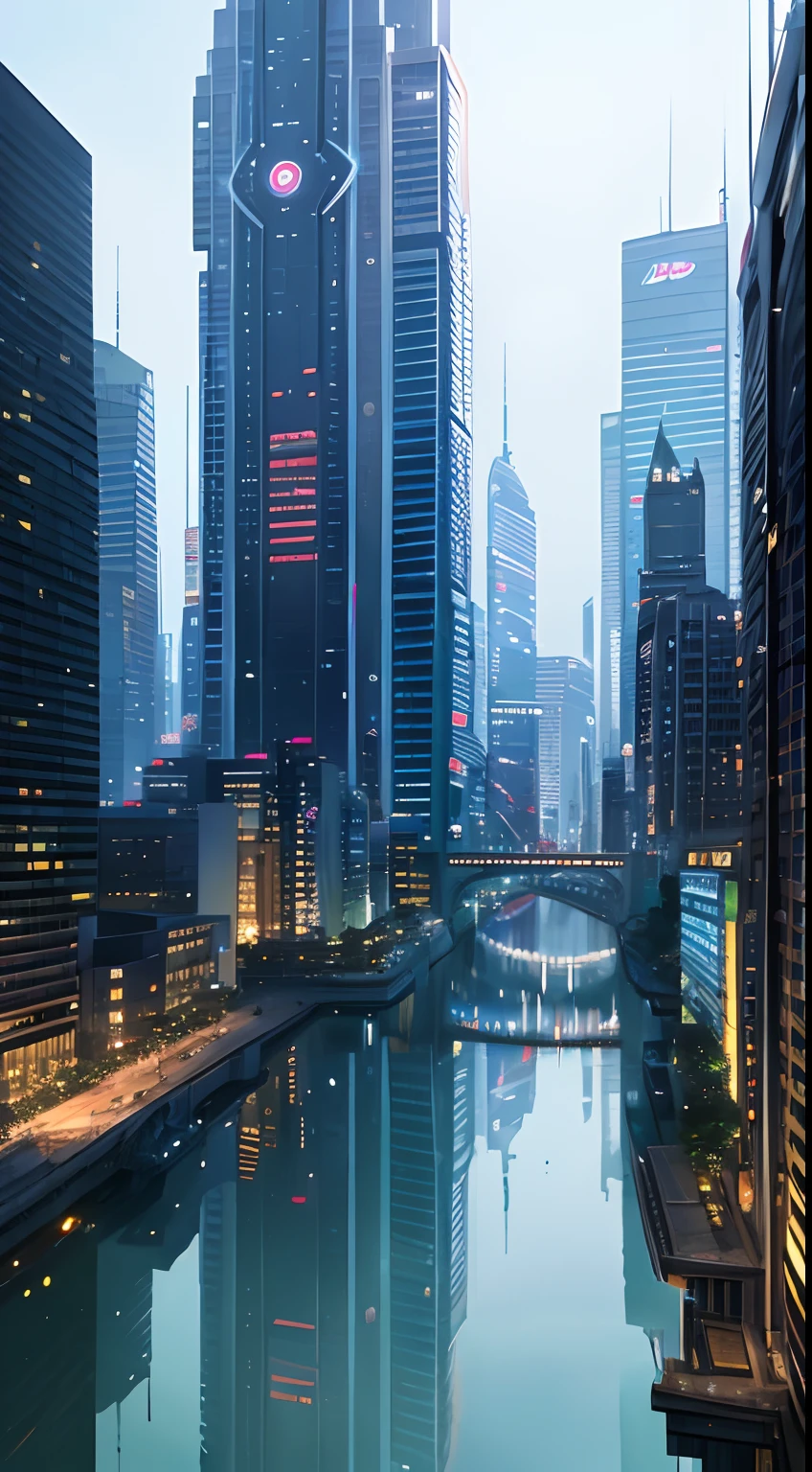 best quality,ultra-detailed,photorealistic,portrait,female,pokemon trainer,futuristic city,detailed background,detailed buildings,vivid colours,lush greenery,straight black hair,blue eyes,frokie companion,water type pokemon,blue skin,fins,body suit,advanced technology,flying cars,hovering platforms,glass skyscrapers,neon lights,reflection in the water,shadows and highlights,nighttime scene,cityscape,streets bustling with people,pokemon battles in the background,electricity sparks,energy beams,reflections on glass surfaces,action-packed atmosphere