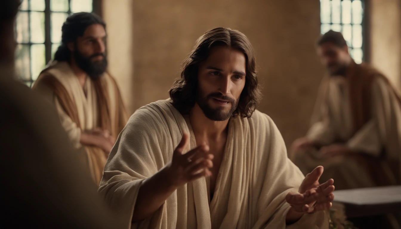 jesus cristo conversando com mateus na coletoria