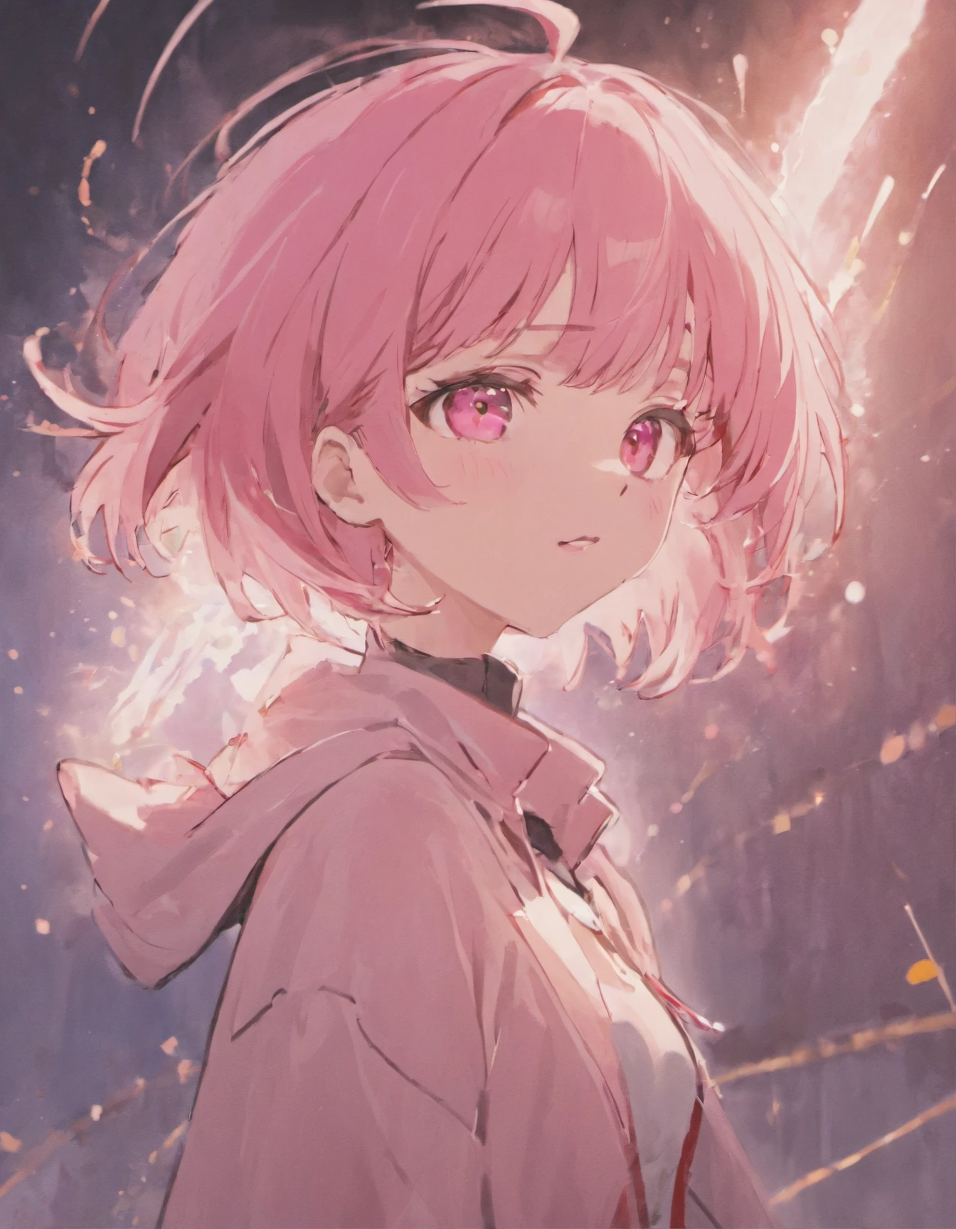 Girl,small breast, short hair,pink hair,pink eyes, school girl,cute,Astolfo fate grand order