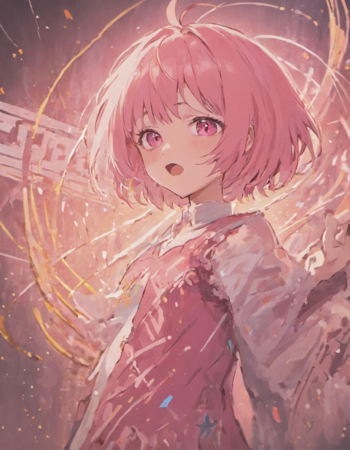 Girl,small breast, short hair,pink hair,pink eyes, school girl,cute,Astolfo fate grand order
