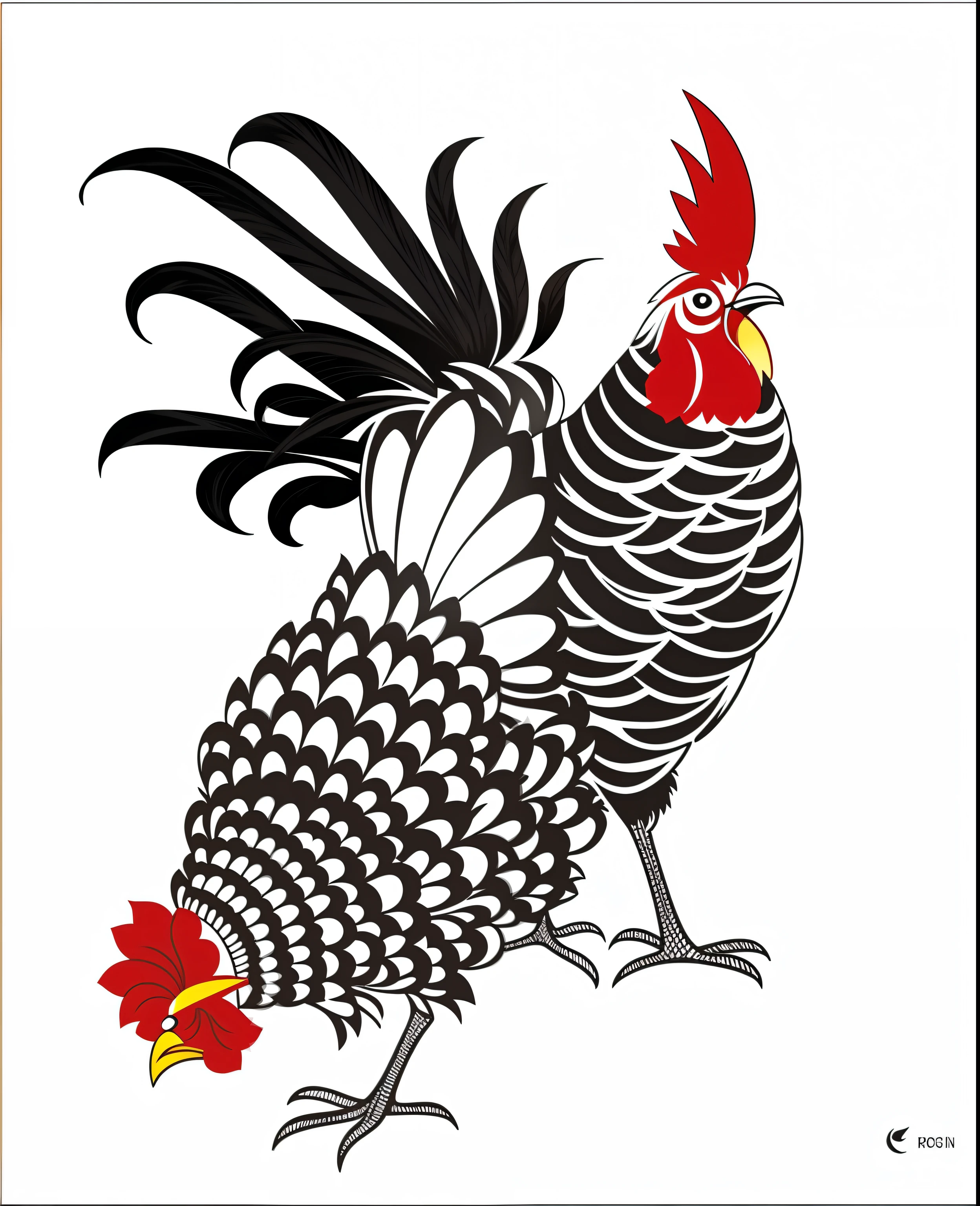 Rooster with a red flower on his head, illustration of a rooster, galo, galo!!!!, O Rei do Galo, Illustration of an angry rooster, Galinhas, arrogante, frango antropomorfizado, frango, Directed by: Edo Murtić, por Betty Brands, Directed by: Ann Thetis Blacker, Directed by: Anne Dunn, Directed by: Ilka Gedő