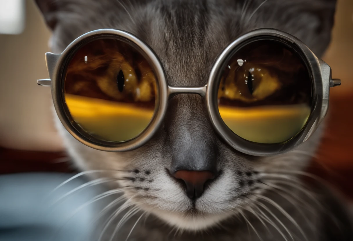 um gatinho laranja ciborgue de  metal em cima de uma mesa ao lado de um imac，(ciborgue:1.1)，([tail | Fio detalhado]:1.3)，(Detalhes complicados)，HDR，(Detalhes complicados，Ultra - Detalhado:1.2)，Lentes de cinema，vinheta，no centro，lente macro, ciborgue, estilo cyberpunk, ((detalhes intrincados)), HDR, ((detalhes intrincados, Ultra - Detalhado)), filmagem de cinema, vinheta, perfeito (((rosto lindo))), altamente detalhado, intrincado ,((best quality, 8k, master part: 1.3)),