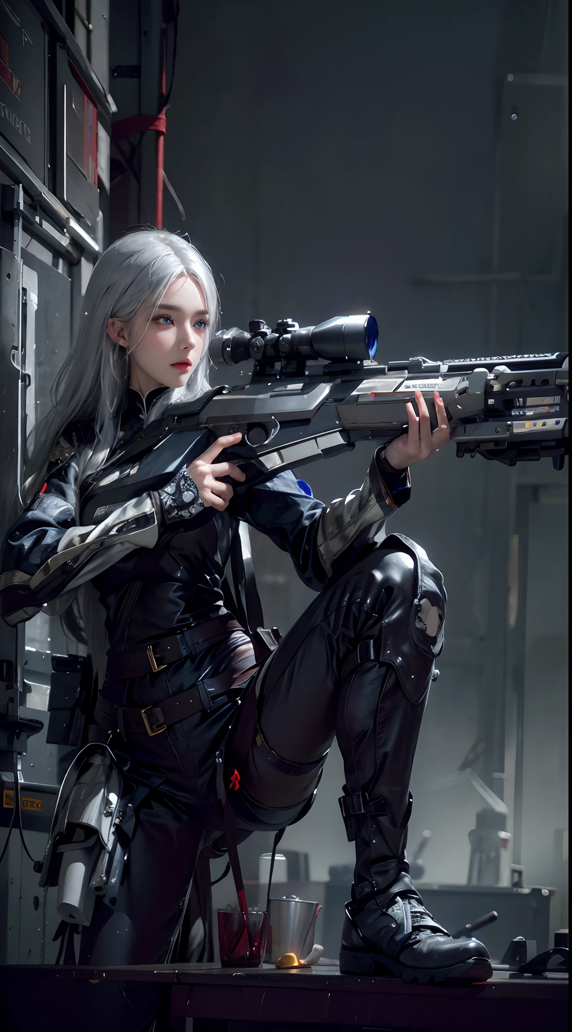 photorealistic, high resolution, 1 women, solo, hips up, look at viewer, (detailed face), white hair, long hair, innocent blue eyes, super detailed face, 8k ultra detailed