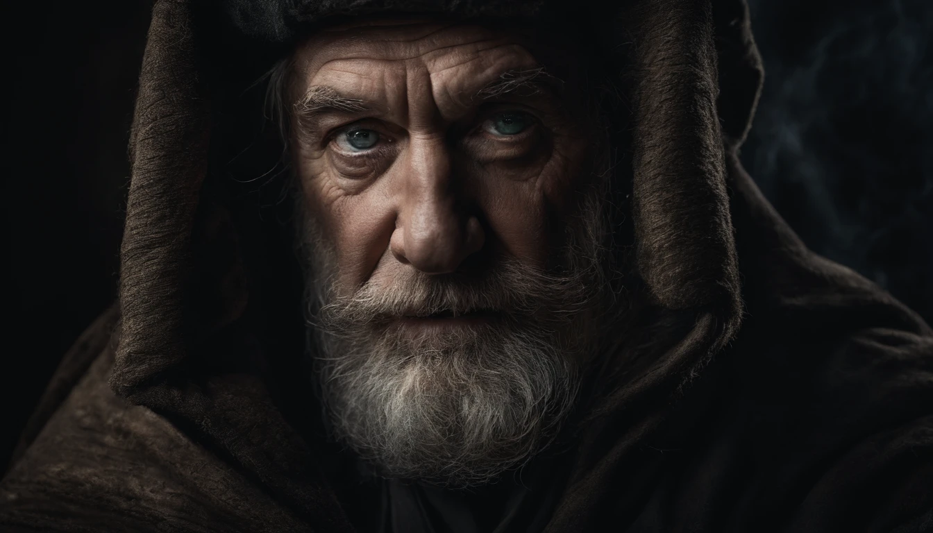 A man with a beard and a hoodie looks into the camera - SeaArt AI