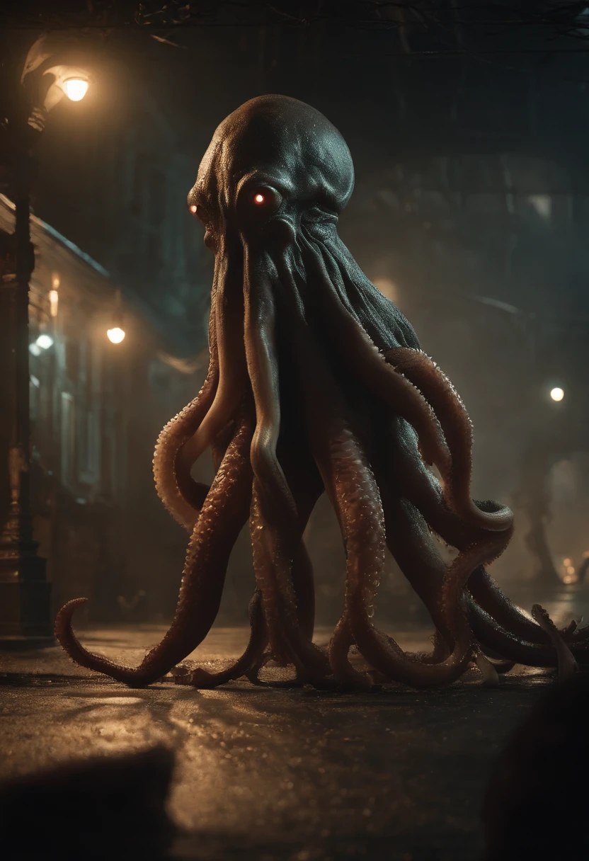 You come across a medium-sized, jelly-like monster, but with completely translucent skin and visible internal organs. The mouth is like a tube and six round white eyed