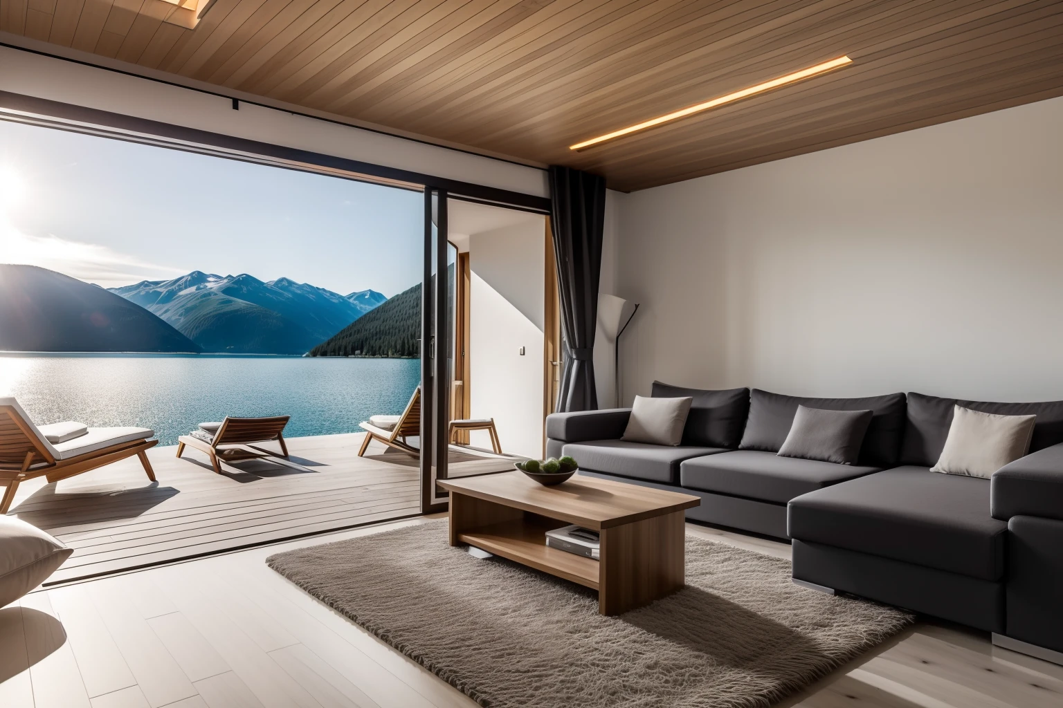 (Modernes Luxushaus) mitten im see