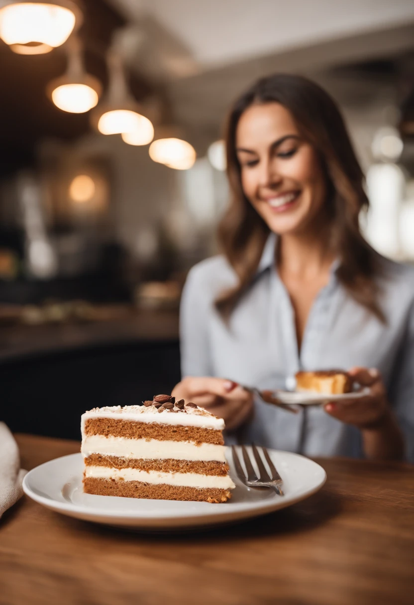 Certainly! Here's a prompt in English for creating an attractive image with the concept of "Losing Weight with Flavor and Health" using the image of a woman enjoying a piece of cake while still losing weight:

"Create a visually appealing image that conveys the message of 'Losing Weight with Flavor and Health.' The image should feature a simple, relatable scene of a woman enjoying a slice of cake. However, the focus should be on her joyful expression and the idea that she can savor her food while still achieving her weight loss goals. The background should include subtle hints of a healthy lifestyle, such as fresh fruits and vegetables. Use vibrant colors and lighting to make the image feel inviting and positive. This image should inspire viewers to believe that they can achieve their weight loss goals while enjoying delicious, wholesome food."

Feel free to use this prompt as a guideline for creating your image or providing instructions to a graphic designer.