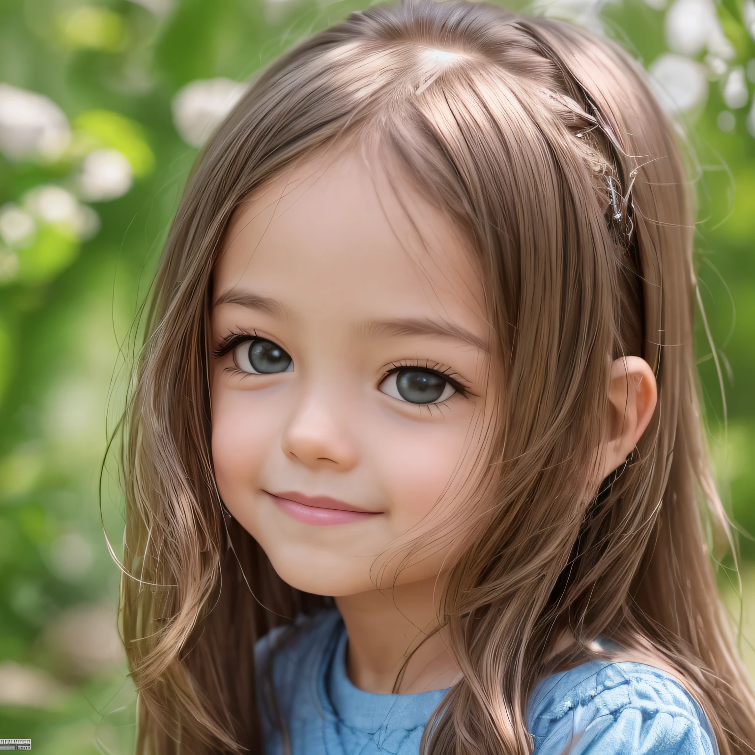 (Ultra high quality), (ultra high definition), (ultra sharpness), (8K), (a very cute brunette  girl), (1 yearalone), (wearing a children's dress), (portrait), (brown eyes), (ultra detailed eyes), (ultra detailed irises), (completely identical irises), (totally normal irises), (emphasis on irises), (cheerful smile), ((totally realistic))