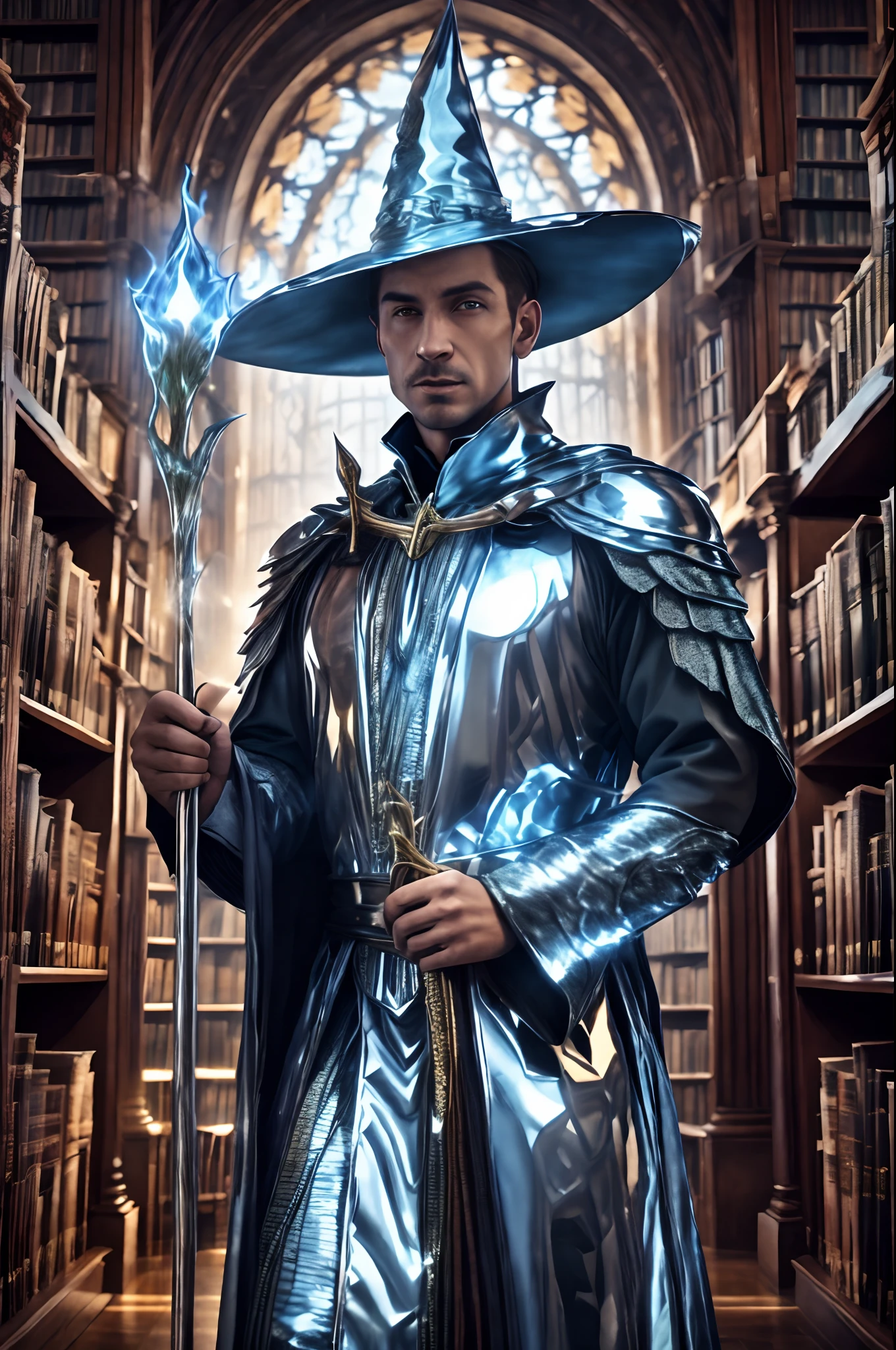 Chrome wizard of the library