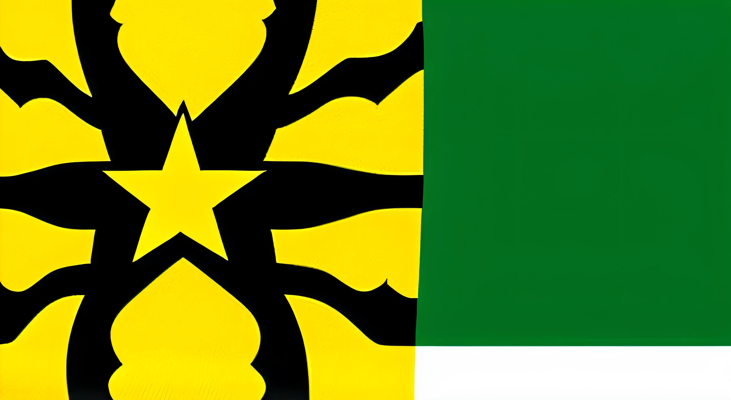 bandeira preta e dourada