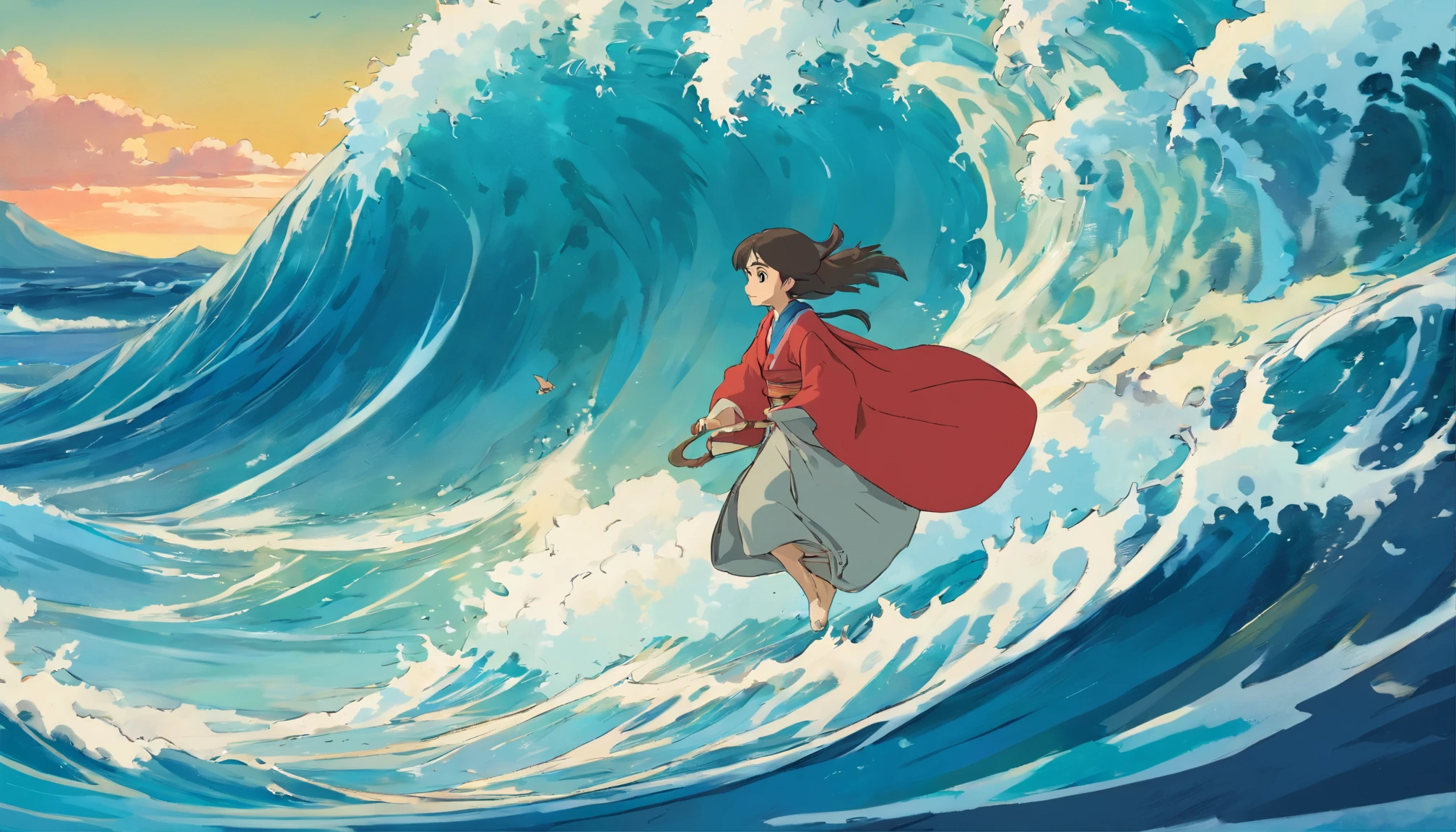 there are many birds flying over a wave in the ocean, inspired by Katsushika Hokusai, inspired by Katsuchika Hokusai, inspired by Ohara Koson, inspired by Koson Ohara, japanese inspired poster, inspired by Hokusai, japanese woodblock print style, katsushika hokusai style, hokusai style