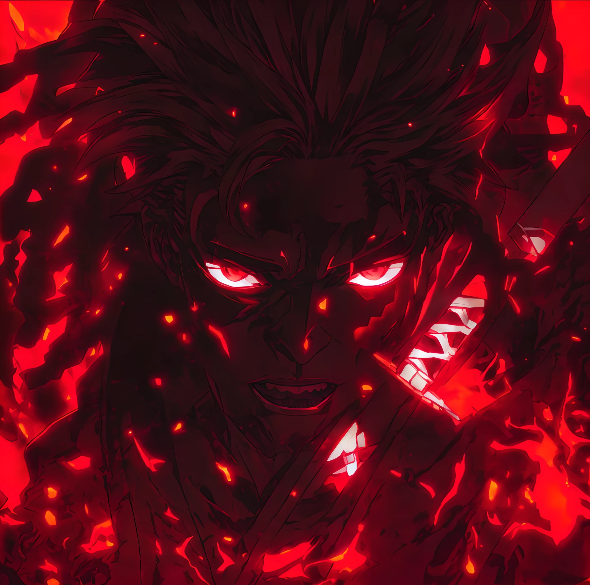 anime, anime, demon, anime art, demon, anime, anime comics, handsome guy in demon slayer art, demon slayer artstyle, demon slayer rui fanart, afro samurai anime style, demon slayer, afro samurai animes style, makoto sinkai, badass anime 8 k, with red glowing eyes, artwork in the style of guweiz