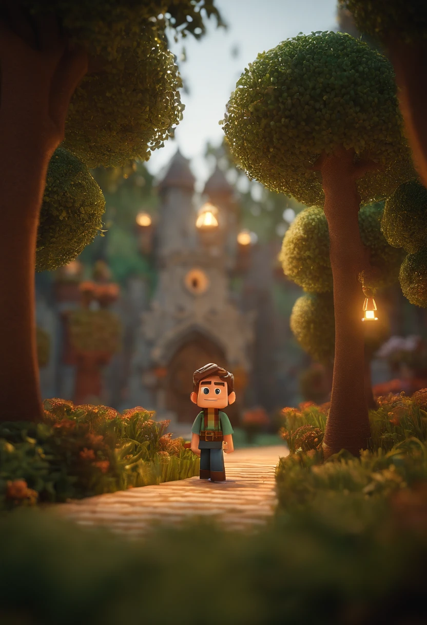 (Estilo Pixar) orelha pontuda, mostre a orelha Modelo de personagem em miniatura, fonte de luz da direita para a esquerda, Rum lighting, fonte de luz da direita para a esquerda, (ISO distance vision), (de cima para baixo), Realistic proportions, Post-processing, ((perspectiva ortogonal)), super detalhe, Realistic, super realistic, photoreal render, Cor irridescent, Glitters, Minecraft: Duende Encantado elfo, elfo, personagem elfo