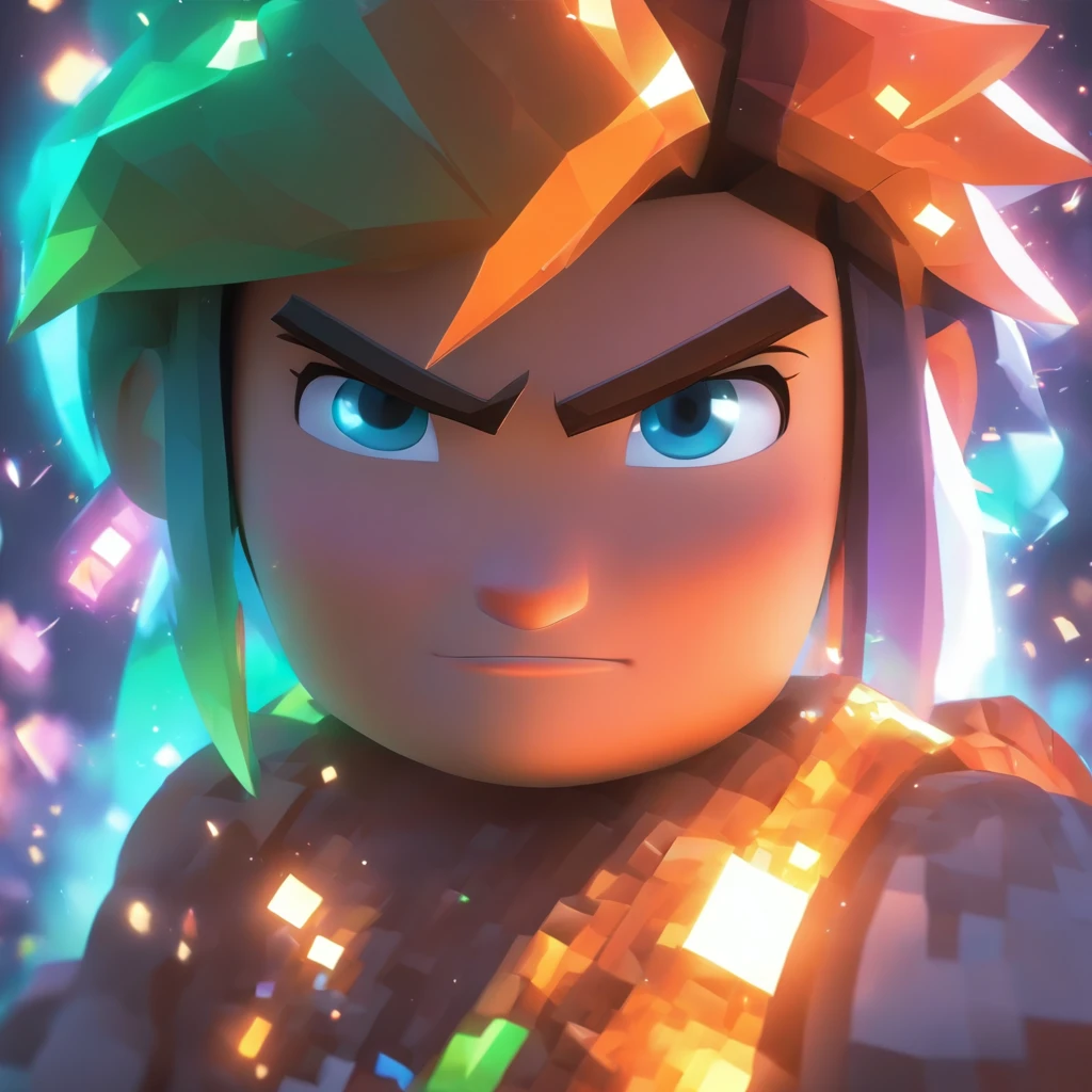 （Estilo Pixar),Modelo de quarto pequeno aconchegante, Modelo de personagem grande, Rei com coroa realista, fonte de luz da direita para a esquerda, Rum lighting, fonte de luz da direita para a esquerda, (ISO distance vision), (de cima para baixo), Realistic proportions, Post-processing, ((perspectiva ortogonal)), super detalhe, Realistic, super realistic, photoreal render, Cor irridescent, Glitters, Minecraft: Rei realista, Coroa com diamantes.