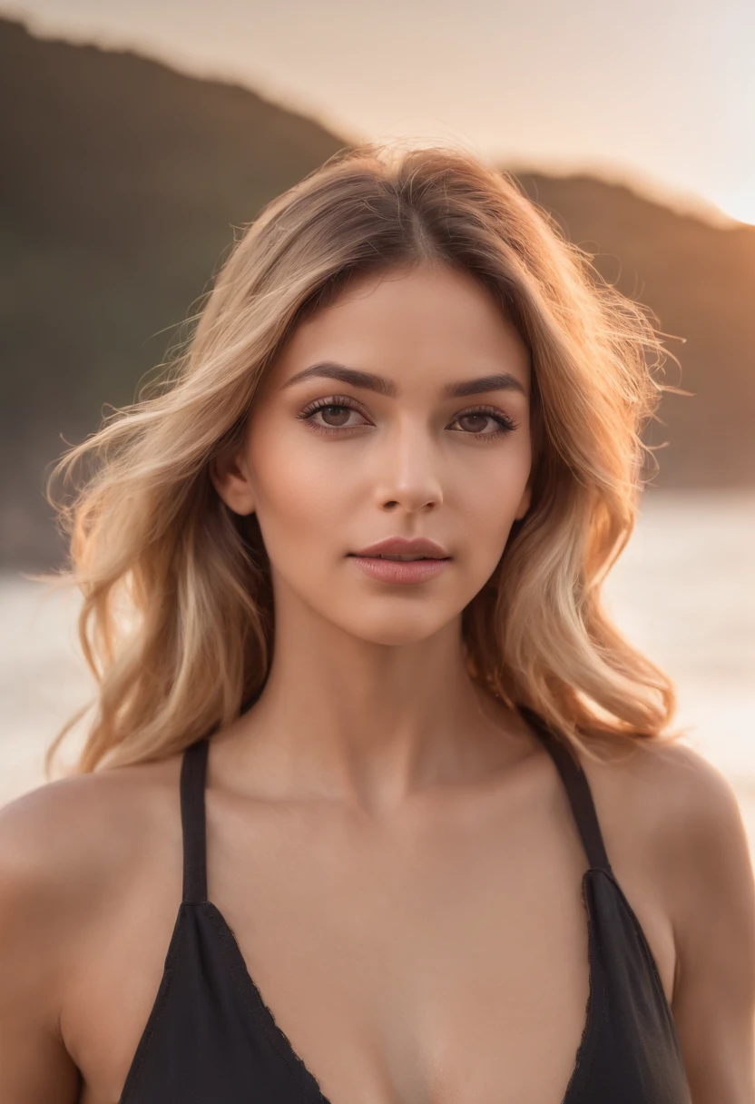 (best quality,4k,8k,highres,masterpiece:1.2),ultra-detailed,(realistic,photorealistic,photo-realistic:1.37), Indian Woman,tanned,Caucasian,blonde hair,wavey hairstyle,hoop earrings,black cami tank top,red dolphin shorts,busty,petite,big sunglasses,shark tooth necklace,portraits,vivid colors,studio lighting,dynamic pose,beach background,bokeh