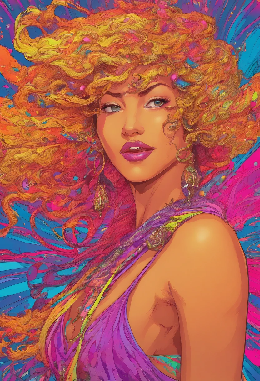 Capture the spirit of wind with liquid ink unfreezing into a whirlwind of pointilism, traversing a spectrum of multiple random colors, 4k concept art, extreme detail, intricate, luminescent glowing canvas, motion, dynamic, sharp glossy focus, create a perfect female face with intricate detail, ornate, best quality, masterpiece