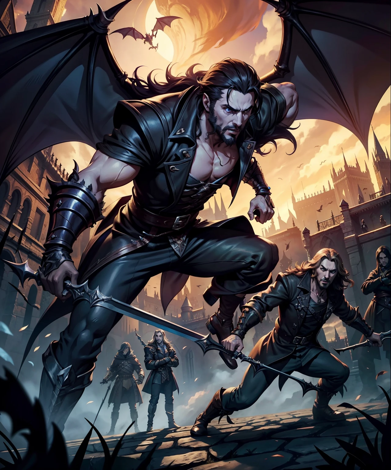 Castlevania Lord of the shadows hyper realistic super detailed démons preparing for battle hyper realistic super detailed