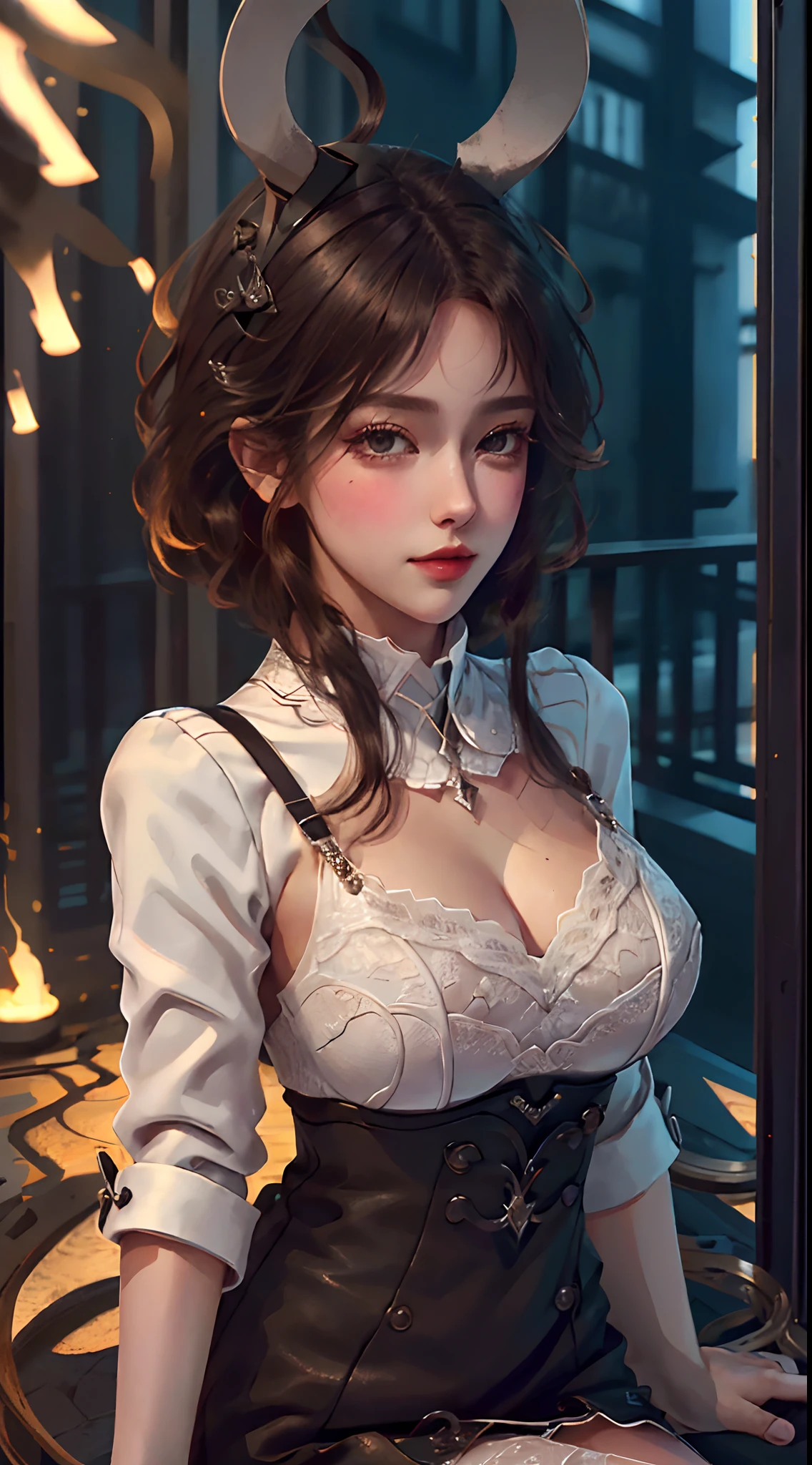((Realistic lighting, Best quality, 8K, Masterpiece: 1.3)), Clear focus: 1.2, 1girl, Perfect body beauty: 1.4, Slim abs: 1.1, ((dark brown hair)), (White cup bra: 1.4), (Outdoor, night: 1.1), Eiffel tower background, Super Fine Face, Fine Eyes, Double Eyelids, (Over the knee black stockings: 1.5)
