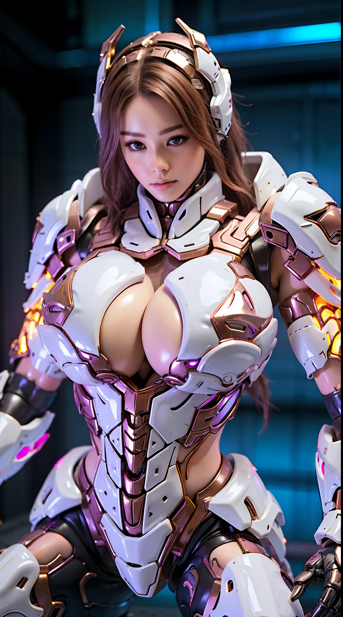 TIGER QUEEN, HUGE BOOBS, MECHA HEAVY ARMOR, TRANSPARANT, MUSCLE BODY, SEXY.