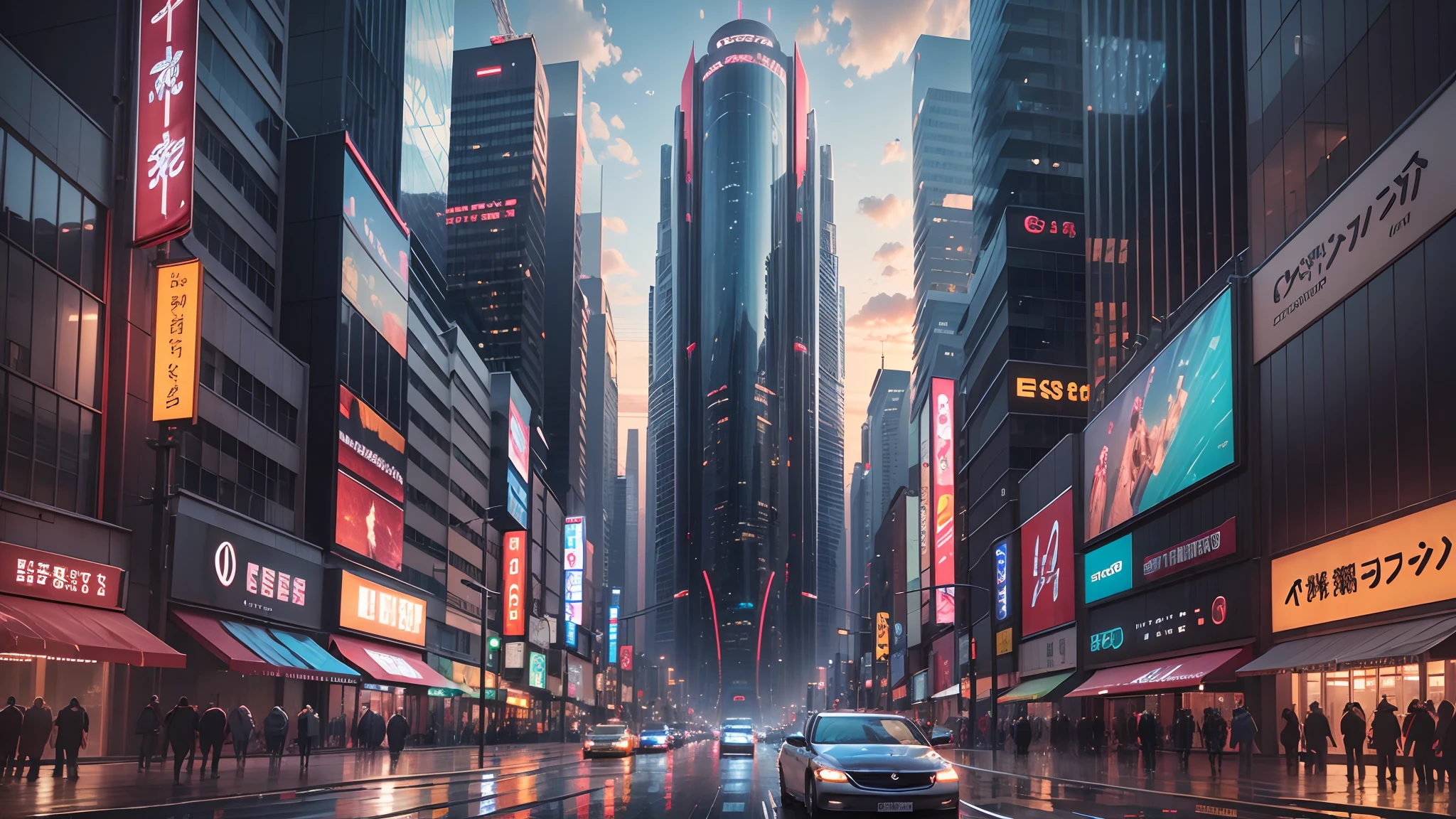(((Masterpiece))), best quality, ultra-detailed CG unity 8k wallpaper, cyber city, tokyo, big future city