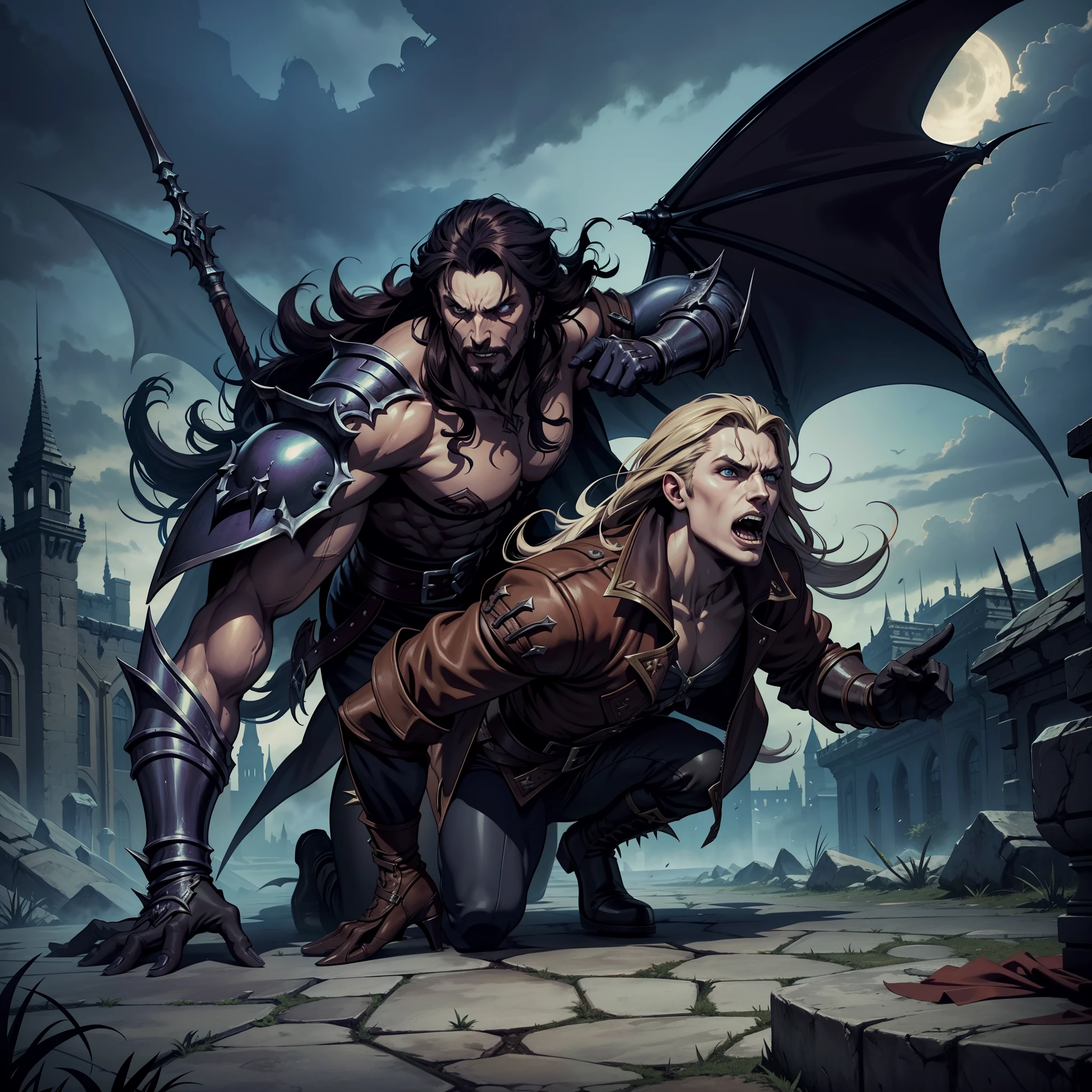 Castlevania Shadow Lord super detailed hyper realistic demons preparing for hyper realistic super detailed combat