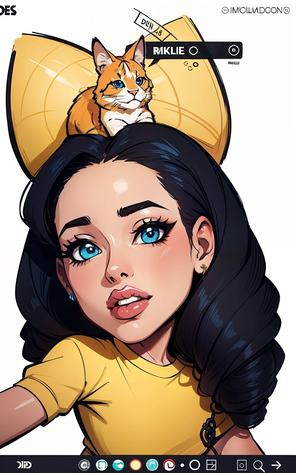 Mulher estilo dos desenhos animados.