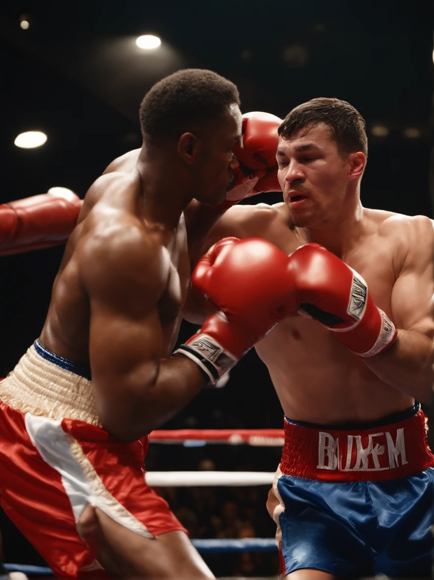 /imagine prompt: close up color photo of an exhilarating moment in a boxing match, capturing the essence of excitement and intensity. The image features two boxers in the ring. One of them, wearing red gloves, is delivering a powerful liver hook towards their opponent. The boxer receiving the blow displays a pained expression on their face as they lean forward from the impact. Both boxers exhibit dynamic and athletic postures, with firmly planted feet and tense muscles. The photo must convey the raw energy and emotion of the moment, showcasing the strength and precision of the liver punch. The background of the ring can include cheering spectators, providing support and encouragement to the boxers. Additionally, ensure accurate anatomical details of the liver and the correct positioning of the punch. Make the image striking and captivating, capturing the attention of viewers and effectively demonstrating the technique of the liver hook in action in boxing.