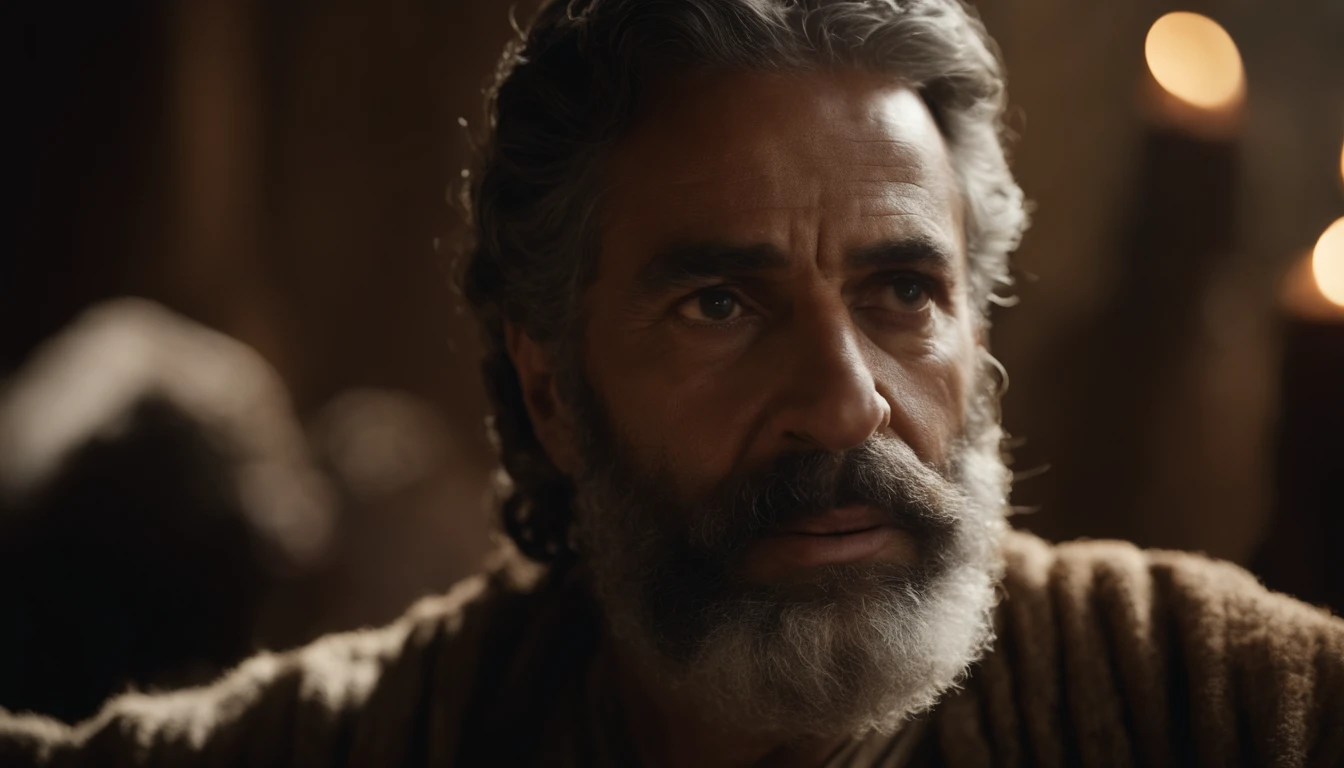 um homem hebreu, In the time of the Old Testament of the Bible, uns 60 anos de idade, barba grisalha