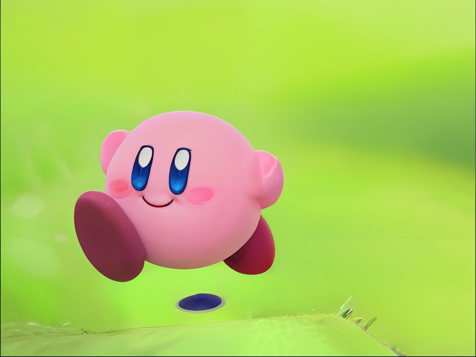 (Highest picture quality),((((((kirby1.2))))),blue eyes,smile, Outdoor, grassland, rain,8k,rtx,no nose