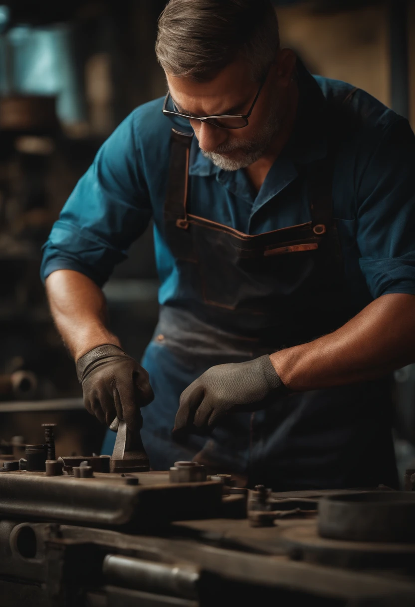 Mechanic working man making beauty sign