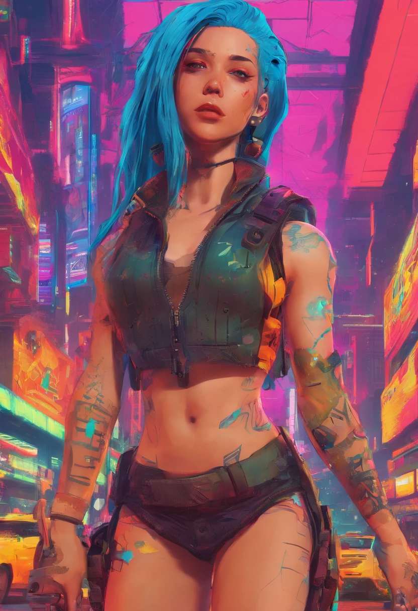 2 Girls  with Blue Hair and, small tits in  a City walking  Si-fi, UHD, masterpiece, anatomically correct, ccurate, textured skin, super detail, high details, high quality, best quality, highres, 8k