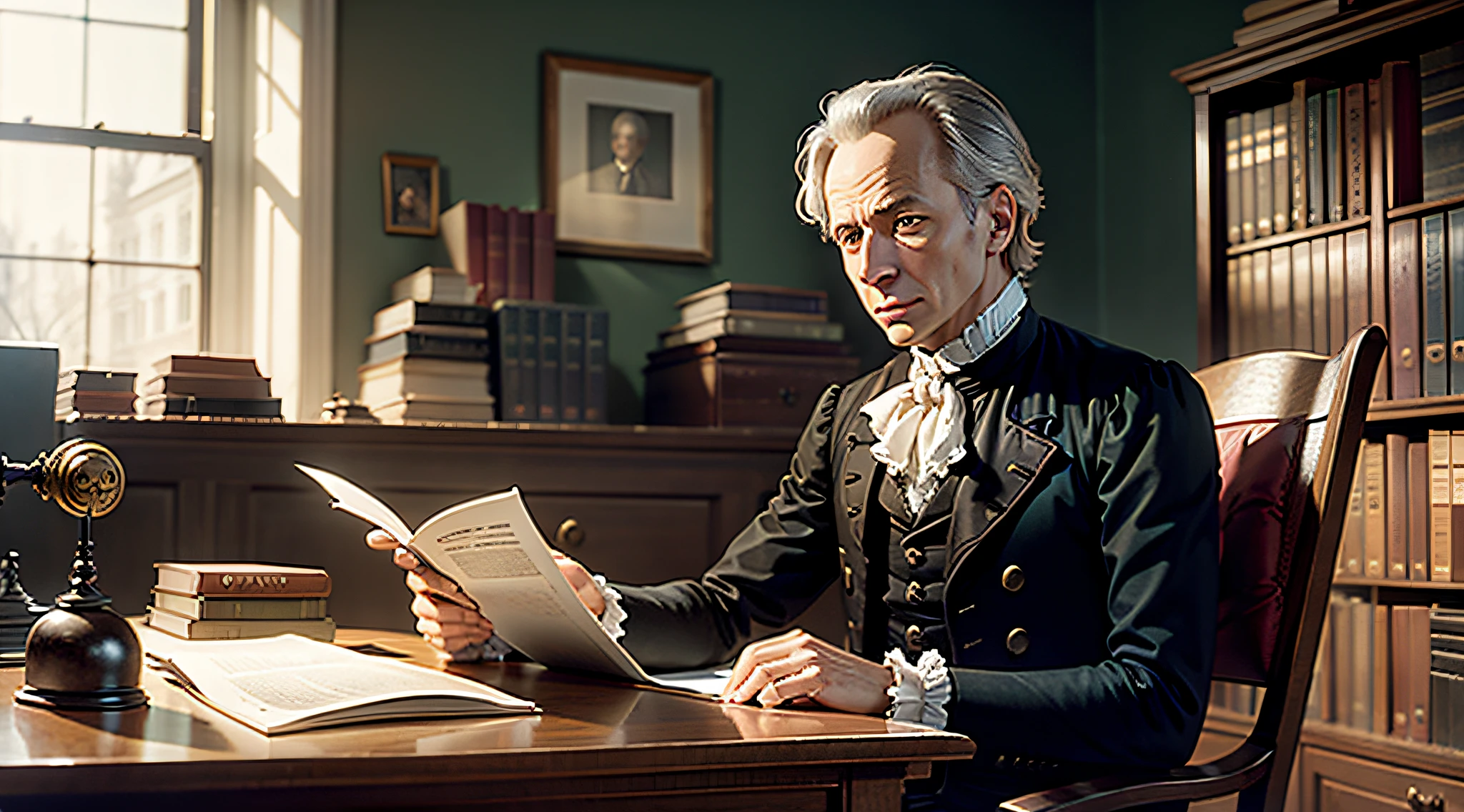 Old Immanuel Kant sitting in his office