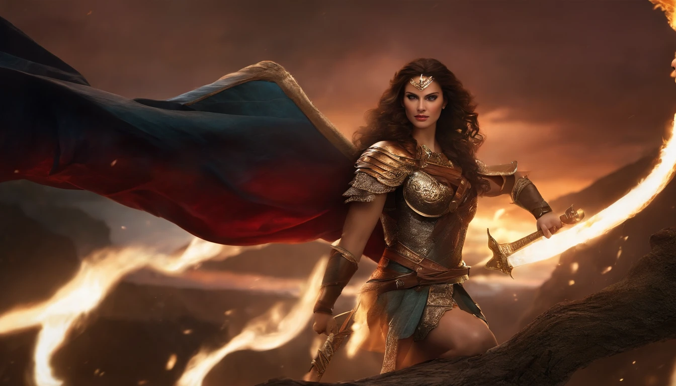 perseu com sua espada, Realistic, escudo