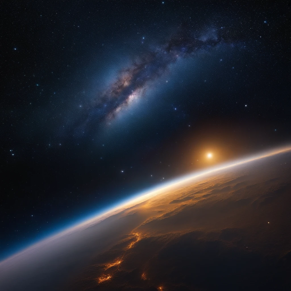 Starry Sky Milky Way Vast, Grand Narrative, Abstraction, Combined with the Human Eye, Masterpiece