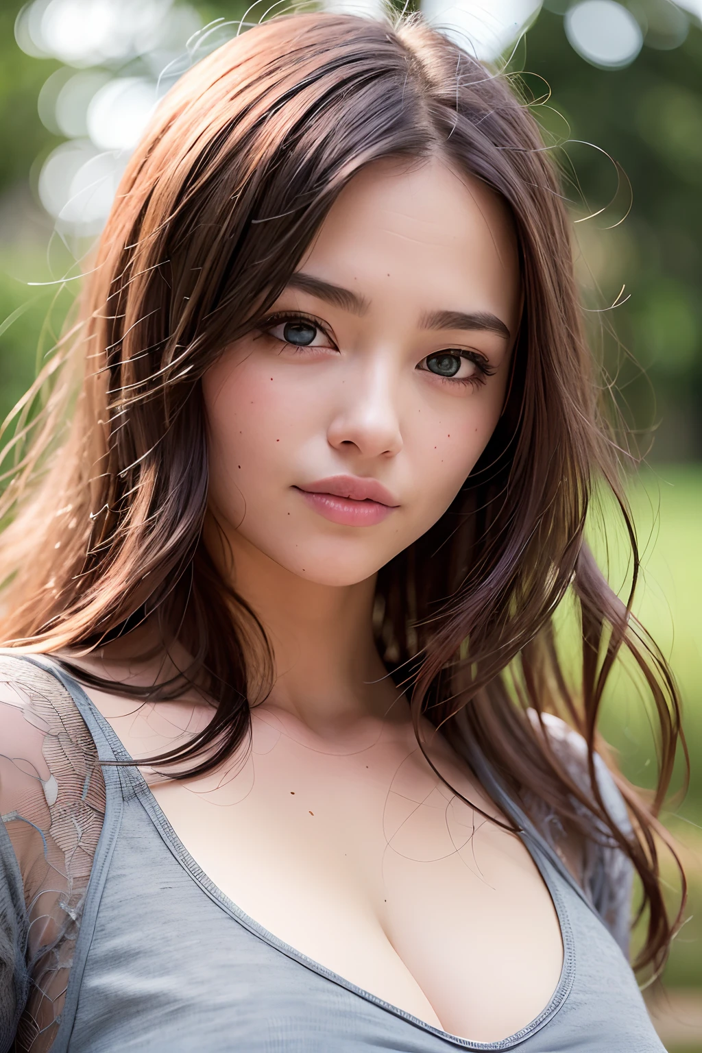 (realistic, photo-realistic:1.37),(8k, RAW photo, best quality, masterpiece:1.2), cute, ultra-detailed,heart-shaped pupils,physically-based rendering, ultra high res, kodakvision color, shot on Arricam LT Camera, bokeh, sharp focus,
looking at viewer,photorealistic,realistic, solo, photorealistic, best quality,extremely detailed face,extremely detailed eyes and face, beautiful detailed eyes,absurdres, incredibly absurdres,haunting smile,Messy hair, floating hair, ,