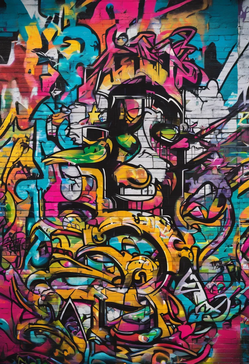 Prompt: Graffiti, The Monster, The whole picture, hight resolution、highly contrast