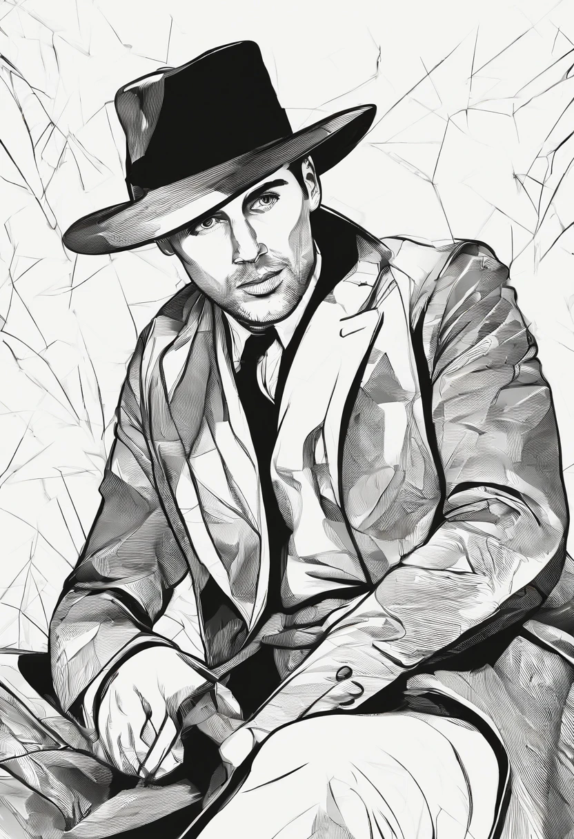 Jack Müntchen, German, 33 years old, Dressed in a black coat, black hat.