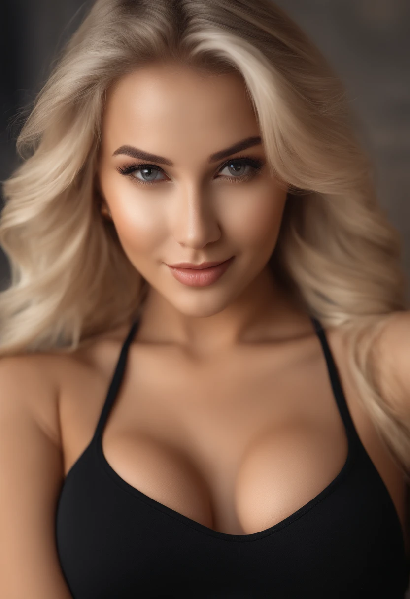professional, (4k photo:1.1) by (Jeremy Lipking:0.3), (Dittmann Anna:0.3), (Arian Mark:0.3), (Sharp focus:1.3), high detail, wearing (lowcut shirt:1.2), beautiful detailed face, hazel eyes, long blonde hair, (attractive young woman:1.3), (seductive:1.1), (blushing:1.1), hourglass body shape, large round big breasts, wide thicc hips, blonde goddess, tight outfit, tight attire, smiling seductively, pretty face, perfect white haired girl, satisfied pose, cute seductive smile, beautiful blonde girl, good young girl, beautiful angle, attractive pose, cute girl, sexy pose, a gorgeous blonde, full body picture, full body, full body shoot, wearing black skirt and high heels