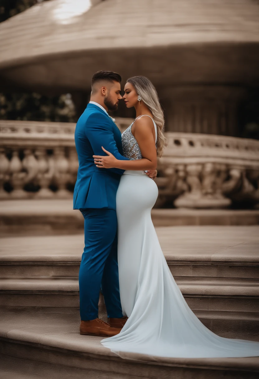 2pessoas, St. louis (PiSta Azur), Standing, parte superior do corpo, veStir, VeStido prateado, (revelando roupas:1.3), scenecy,, Anirl, best quality, ultra high-resolution,