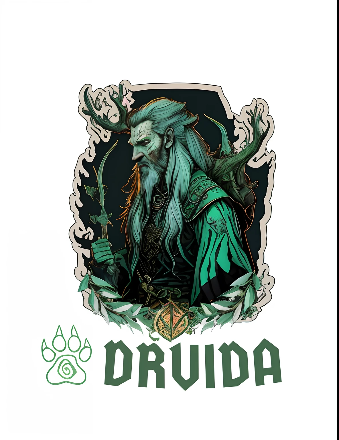 um close up de uma pessoa com barba e casaco verde, around Druídaa, Druid, Celtic Druídaa, Guerreiro Druida, world of warcraft elven druid, naturezaround Druídaaa, Druid portrait, female druid, Gnome Druida, Deusa Druida, Speech druídicas, Tree Druid, muscular female druid, chuvisco do\'urden, angry cyberpunk gorgeous druid