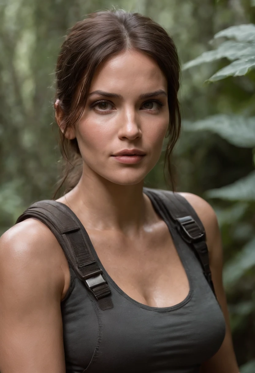 Femme Colombienne, cheveux long noir , Lara Croft Tomb Rider, Treasure Hunter