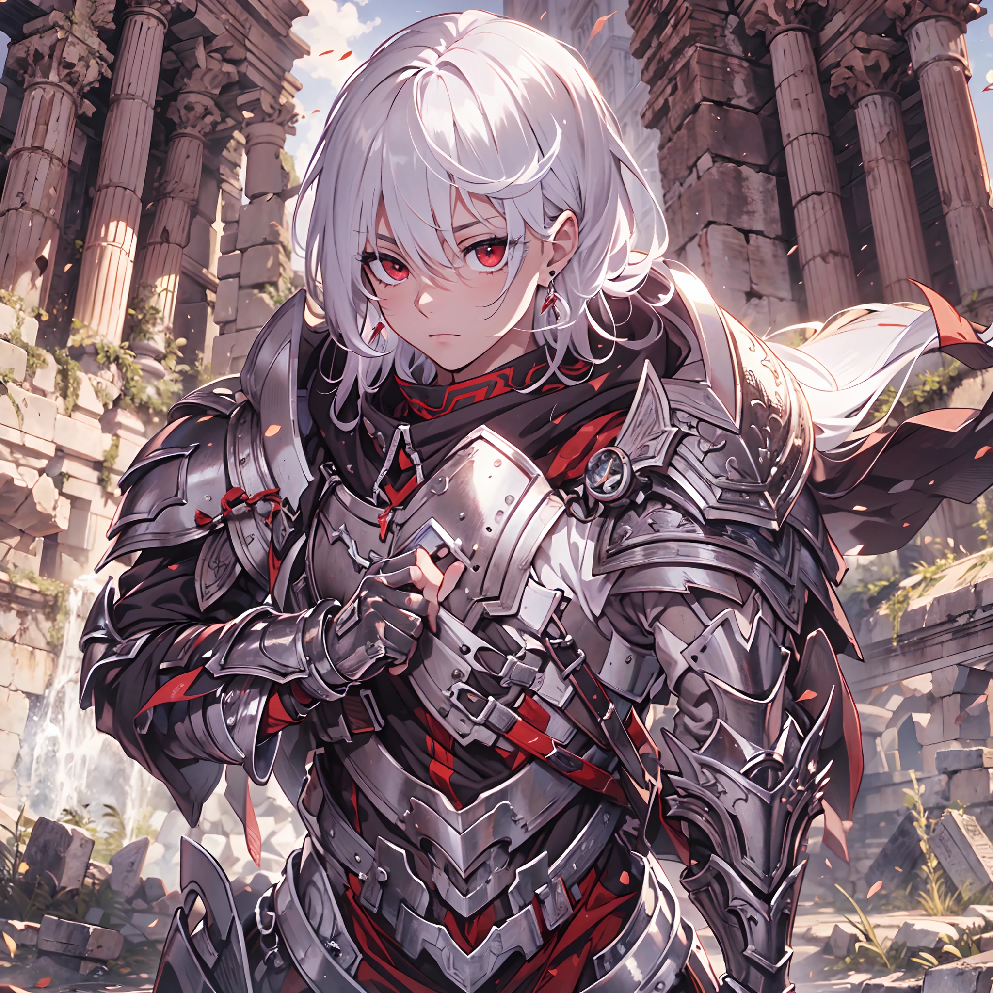 128K Ultra High Definition,
128K Ultra High Quality,
128K Ultra High Resolution,
128K Resolution,
Hyper Detailed,
Hyper Quality,
Hyper Definition,
Perfectly Detailed,
Perfectly Designed,
Masterpiece,
1 Boy,
Anime,
Handsome,
White Hair,
Red Eyes,
Wearing Earrings,
Wearing Necklace,
Armored With Spartan Armor,
Ancient Ruins Background,