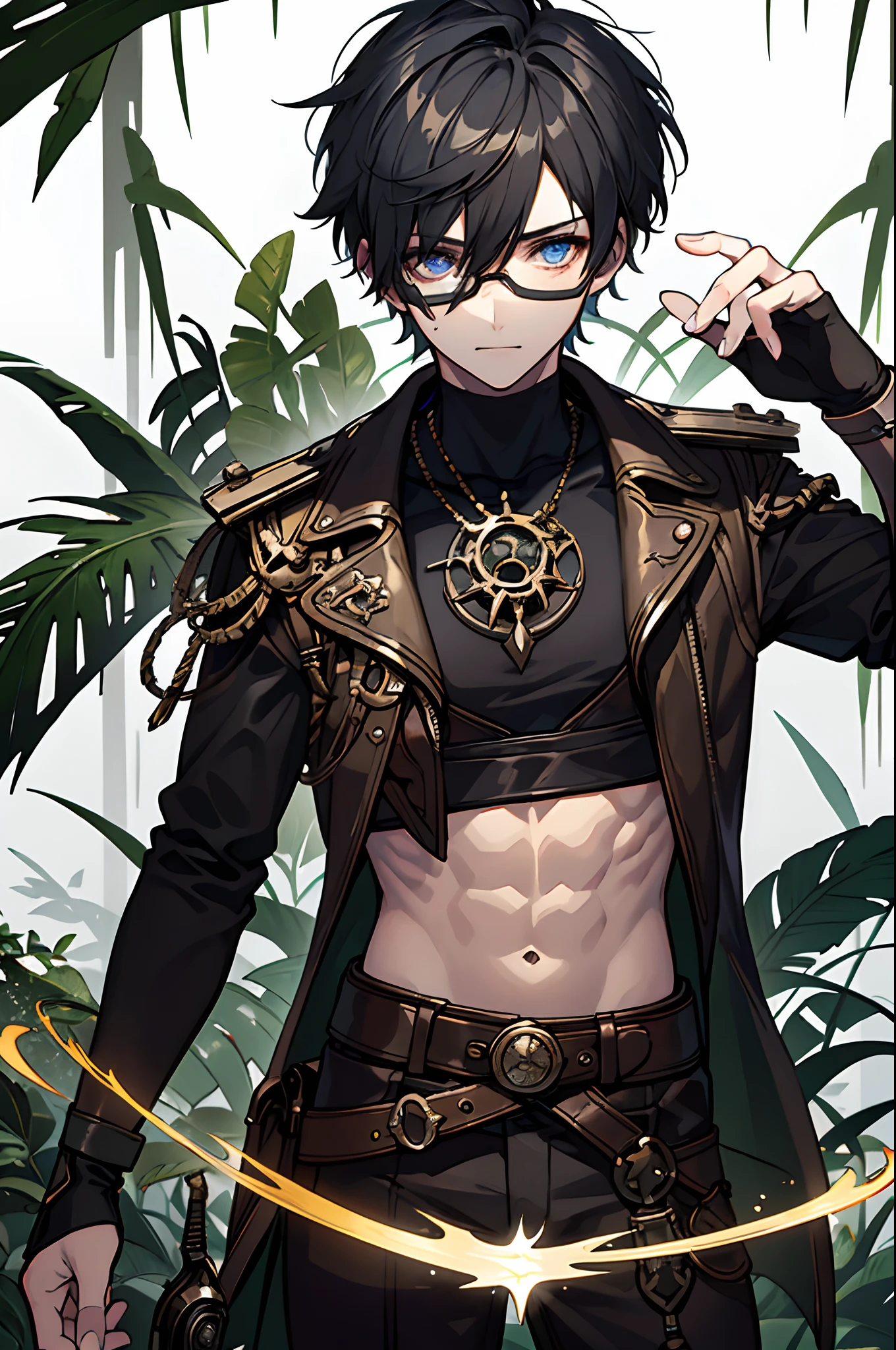twinks male people eye glass Remains of the rainforest The scholar steampunc masterpiece Top image quality Darken shading(light) Clear cinematic shadow Increased attractiveness of the eyes {Perfect face} Clear the shine of the eyes Draw eyelashes neatly