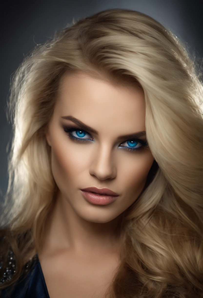 Woman blonde hair blue eyes Anne Marie,bad girl attitude