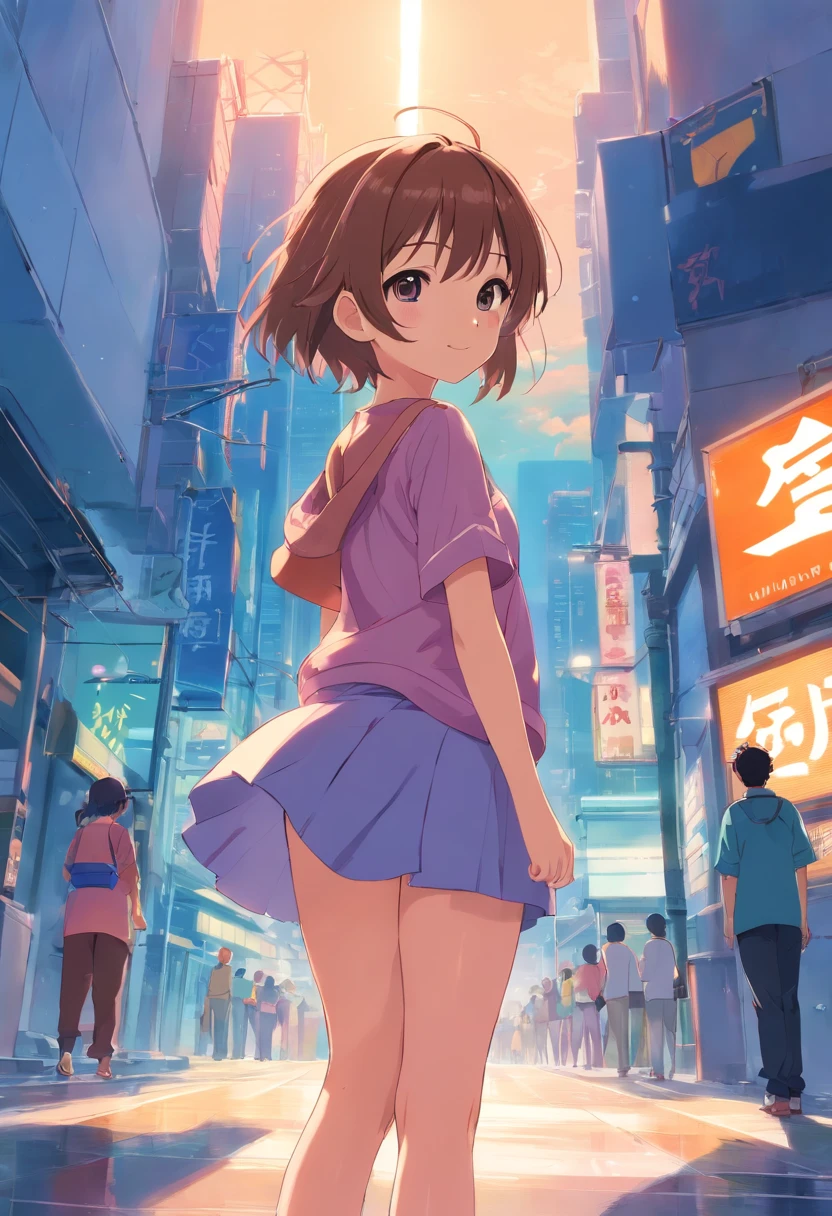 Uma , looking behind, bunda grande, cintura fina, peito pequeno, see ass through clothing, expor anus, anus exposto, expor anus, anus exposto, sadistic smile
