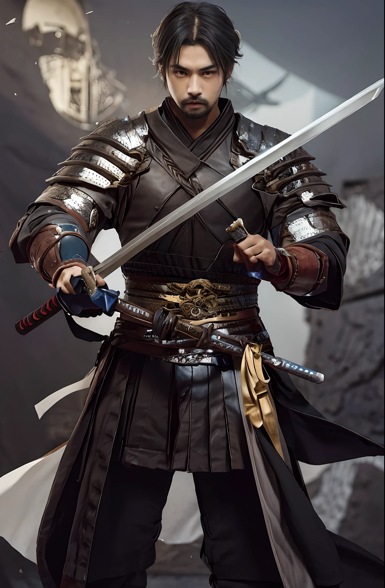 Male swordsman with Japan sword