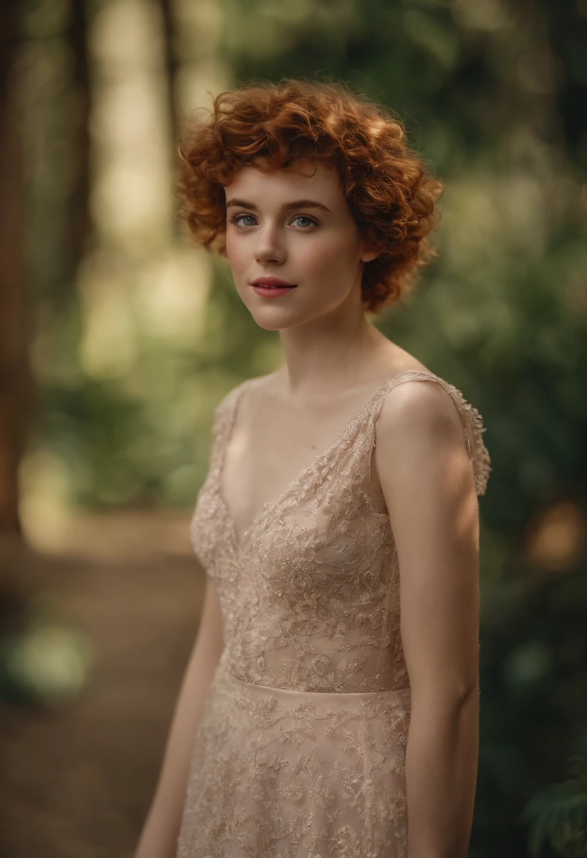 atriz bonita Sophia Lillis 18 anos de idade sentada em uma rocha, regata curta, mini curto, botas pretas, (paisagem detalhada, vegetation, fundo rosas), (tomboy: 1.2), (cabelo muito curto: 1.2), (messy hair ginger), (sardas: 0.5), peito pequeno, foto RAW, candid, fotografia profissional, 1.8f, dof, dia ligh, foco nítido, detalhes intrincados, Light Volumetric, luz bonita, (luz de fundo: 1.2), 8k uhd, dslr, alta qualidade, grain of film, (pele detalhada: 1.2), poros, (corpo inteiro: 1.2), forma ruim, olhos detalhados e rosto, (olhando para o espectador: 1.4), umbigo, pulseira, colar, (sorriso pequeno),rosto Sophia lillis , lengerie vermelha , sensual