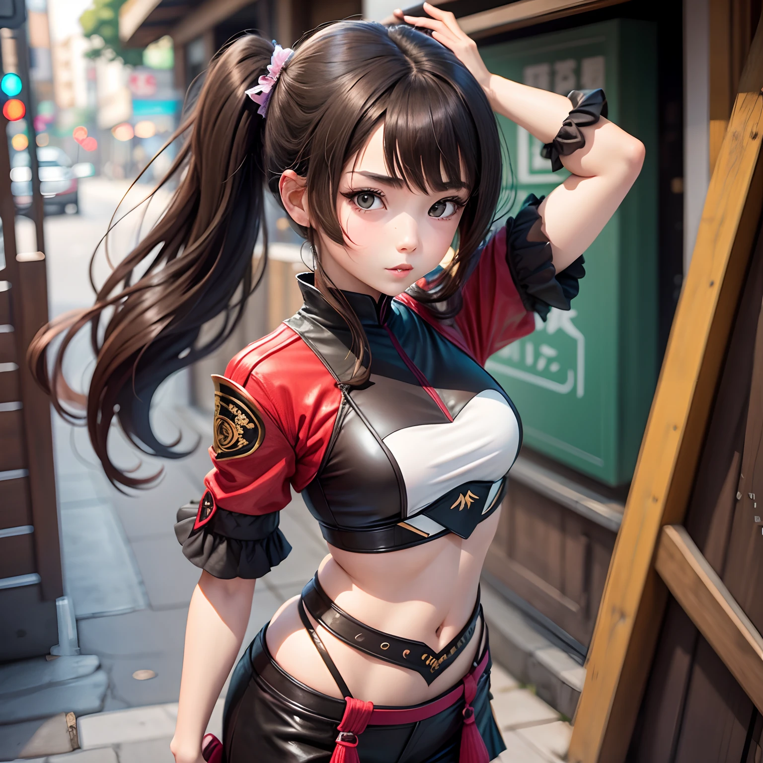Hibana Hyuuga,1girl, Open Mouth, Looking at viewer, Long Hair, Tongue, Breasts, Blush, naruto